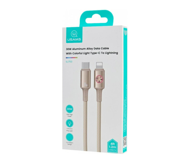 USAMS Kabel 30W USB-C do Lightning 1,2 m tytanowy - 1569098 - zdjęcie 3
